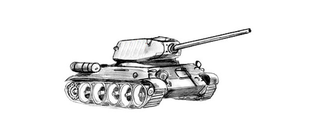 Т 34 85 нарисовать поэтапно