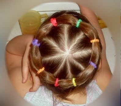 Детская прическа на утренник «Снежинка»