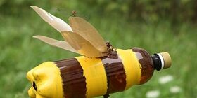 Пчела из пластиковой бутылки своими руками