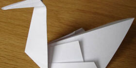 Как сделать лебедя из бумаги