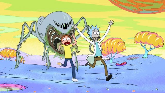 Рик-и-Морти-убегают-от-монстра